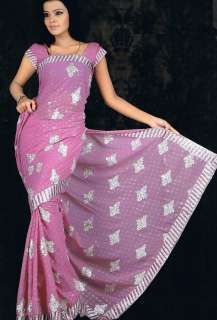 Pink Designer Fashion Stylish Latest Indian Sari Saree  