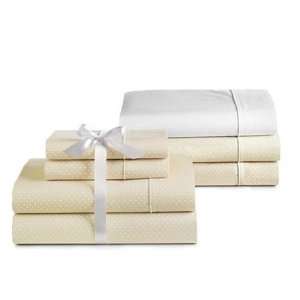   300TC Percale Dot Queen Sheet Set Sandlewood