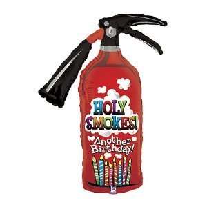 Fire Extinguisher Holy Smokes 43 Over the Hill Birthday Mylar Balloon 