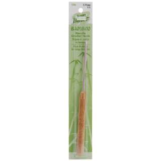 Size C2 Silver Pink Bamboo Handle/Silvalume Head Crochet Hooks 5 1/2 