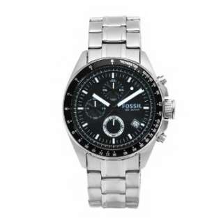  Fossil Fossil Mens Stainless Steel Chronograph Black Dial 