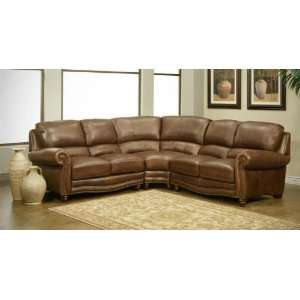  Thomasville Coco Brown Sectional Leather Sofa