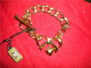 Juicy Couture Gold Bow Starter Charm Bracelet   New In Box  