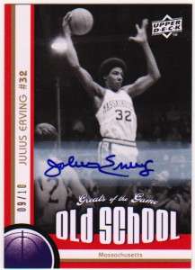 Julius Dr. J Erving 2010 Greats Of the Game Old School Auto #d 9/10 