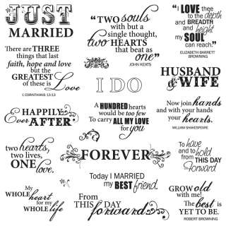   Scrapbook Arts & Crafts Clear Stamps Sayings Just Married Quotes