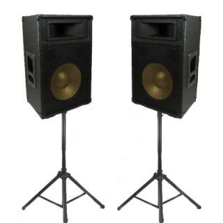 PA DJ Speakers with Stands Karaoke Set 1400 Watts New PPT12CSET1 