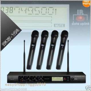 4CH UHF DPLL Wireless 4X Microphones System KTV machine  