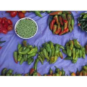  Chiles and Peas at Market, Oaxaca, Mexico Premium 