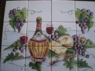 Tile Mural   Ceramic Tile Art   Kitchen Backsplash   Chianti, Grapes 