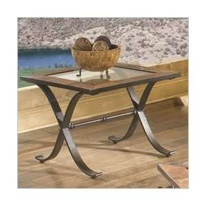    Standard Safari End Table with Glass Top Furniture & Decor