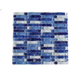  Blue Curved Mosaic Glass Tile / 110 sq ft