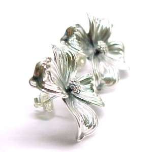   AVERY ~ Sterling Silver Retired Dogwood Flower Post Earrings  