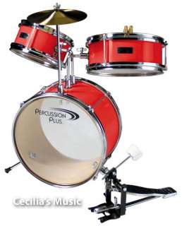 Percussion Plus SD1R 3 piece Junior Childs Drum Set   Red  
