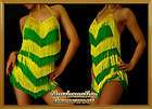 Green Yellow Salsa SAMBA Latin FRINGE Swing dance dress