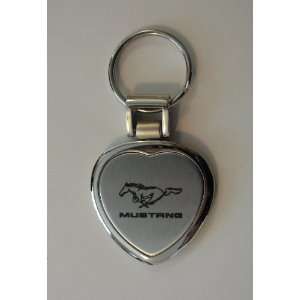  Mustang Premium Chrome Heart Keychain Automotive