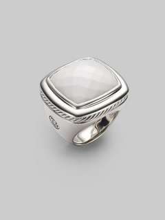 David Yurman   White Agate & Sterling Silver Ring    