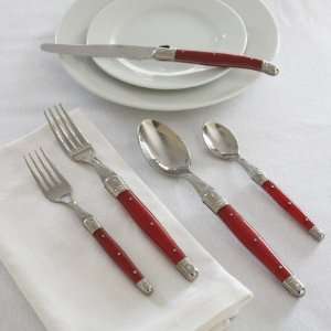  Dubost Red Laguiole Flatware Set, 20 Piece Set Kitchen 