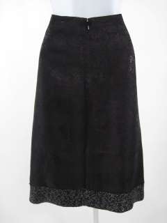 CHARLES CHANG LIMA Black Jacquard Formal Full Skirt 6  