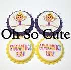 OhSoCute Gymnastics Rule Bottle Cap lot, for bows