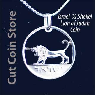   Lion Judah CutCoin Jewelry Israelite Hebrew Pendant Necklace Charm
