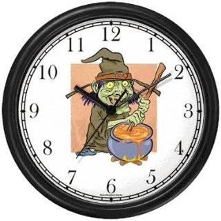 32. Witch and Cauldron with Magic Potion Wall Clock by WatchBuddy 