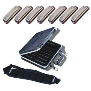   Golden Melody Harmonica 7 Pack with Case and Belt Musical Instruments