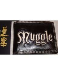 Harry Potter MUGGLE Logo Black Embroidered Bi Fold WALLET