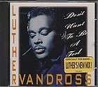 Luther Vandross Dont Want To Be A Fool RARE promo CD 