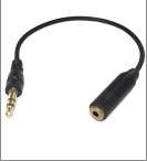 5mm Male to 2.5mm Female M/F Audio Converter Cable  