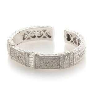  New Judith Ripka 3.43 Carat Diamond 18k WG Bangle Bracelet 