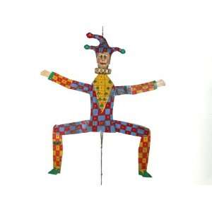  Carved Harlequin Hampelmann (Jumping Jack) Decorative Pull 