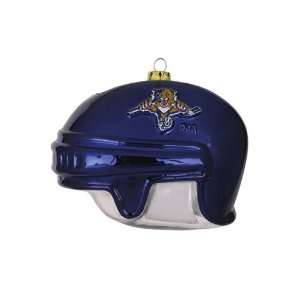   Panthers NHL Glass Hockey Helmet Ornament (3) 