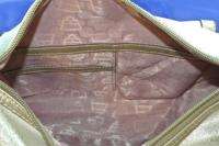 KATHY VAN ZEELAND White & Silver Metallic Trim Shoulder Bag Handbag 