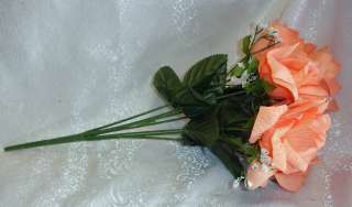   PEACH TANGERINE Soft Silk Wedding Flowers Bouquets Centerpieces  