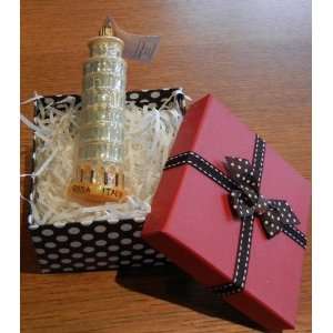  Italy Leaning Tower of Pisa Christmas Ornament Hand Blown 