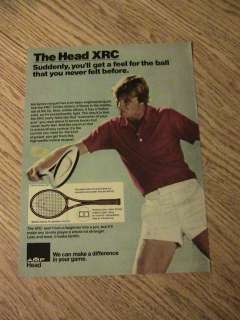 1980 TENNIS PLAYER ADVERTISEMENT HEAD XRC RACKET AMF AD MAN BALL 