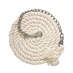  Basic Cotton Lead Rope w/Stud Chain White