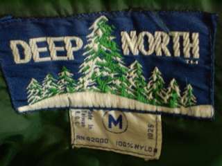 80s mens deep north insulated puffy ski jacket vest green removable 