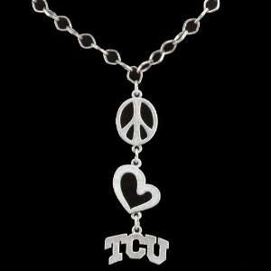   Christian Horned Frogs (TCU) Pewter Peace, Love Necklace Jewelry