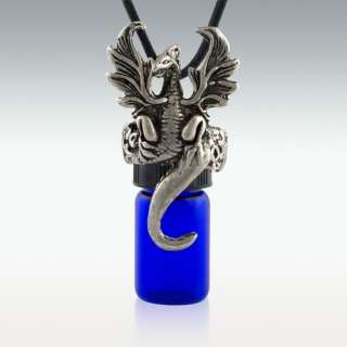 Dragon Cobalt Glass Cremation Jewelry   Engravable   