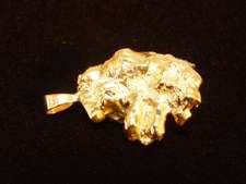14K Yellow Gold Heavy Man made Gold Nugget Pendant   14.93 Grams 