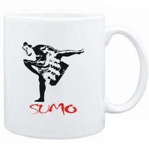  Mug White  Sumo Silhouette Sports