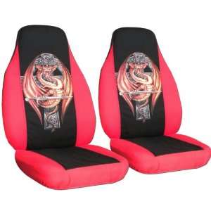 Red and Black Dragon seat covers for a 2006 to 2012 Chevrolet Impala 