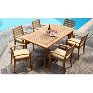  The Tizo Collection 6 Person Plantation Teak Patio 