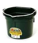 Flat Back Bucket8 Qt Green For Goats Sheep Mi​n Horses