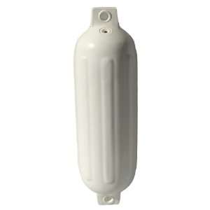  Ribbed Twin Eye Inflatable White Boat Fender 8.5 X 27 