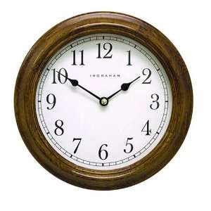  Ingraham Buxton Round Oak Finish Wall Clock