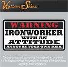 Ironworker Warning ATTITUDE Sticker 3 x 1.5 Hard Hat Vinyl Decal WS1