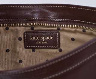 Kate Spade Brown Leather Zippered Chrissy Wristlet  