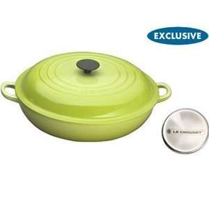  Le Creuset Enameled Cast Iron Kiwi Braiser with Stainless 